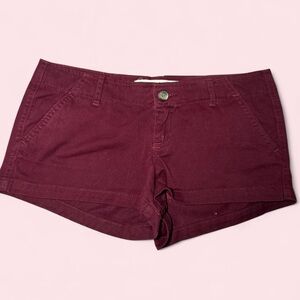 Hollister High Waist Burgundy Shorts
